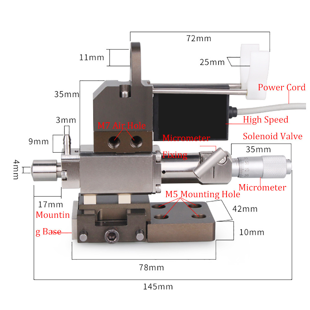 High Precision Jet Dispensing Valve High Speed Jet Valve Non Contact Ink Dispensing Machine Micrometer Fine Tuning Glue Quantity