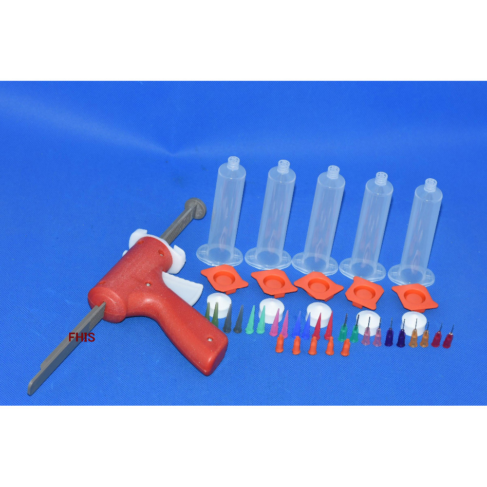 30ml Manual Syringe Gun Single Liquid Glue Gun 30cc Cones 5pcs and Dispensing Tips Silicone Glue Adhesive Bonding Extrusion Tool