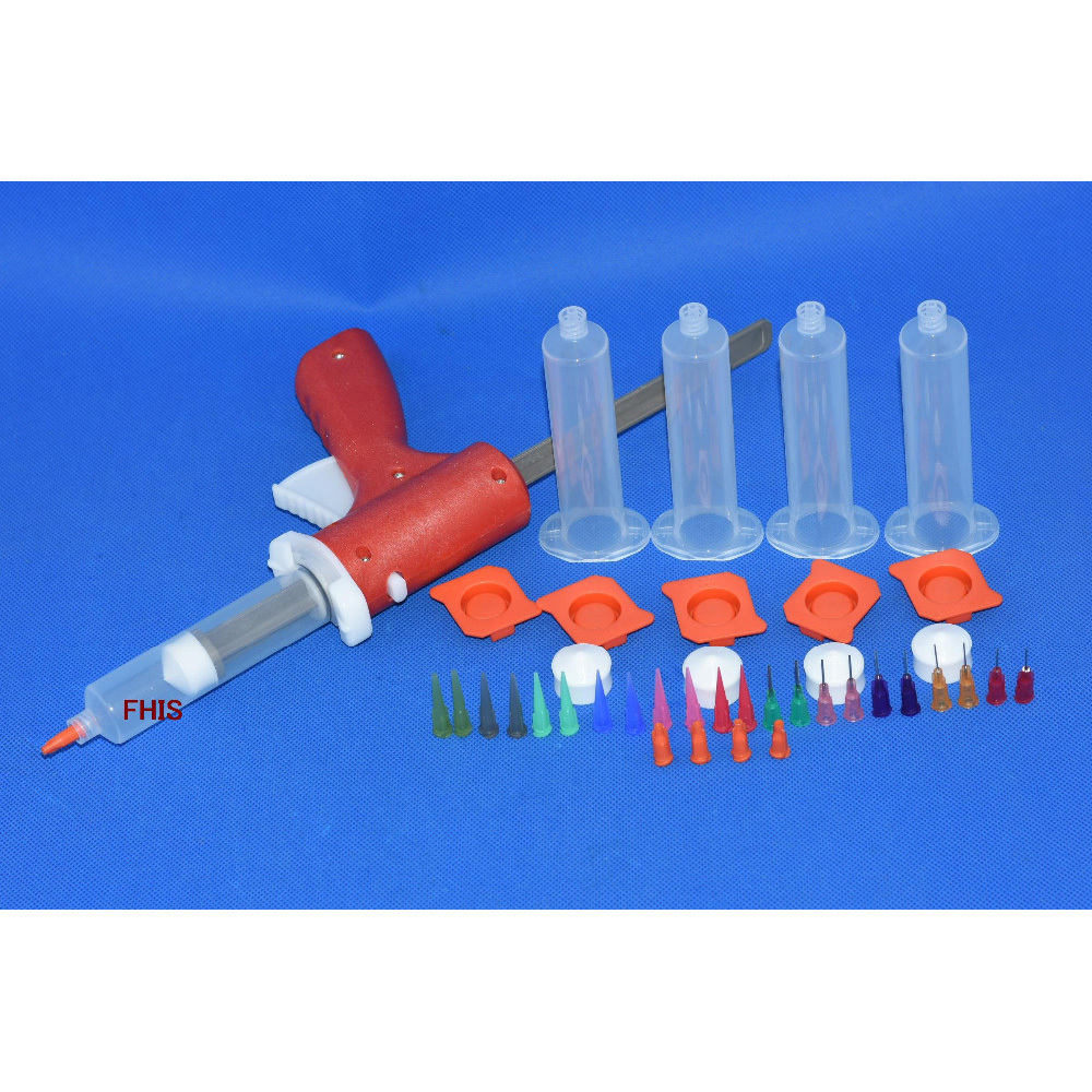 30ml Manual Syringe Gun Single Liquid Glue Gun 30cc Cones 5pcs and Dispensing Tips Silicone Glue Adhesive Bonding Extrusion Tool