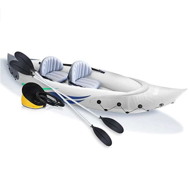 Hot Selling Two Person Drop Stitch Foldable Canoe Boat Whitewater Sea Inflatable Kayak With Accessories