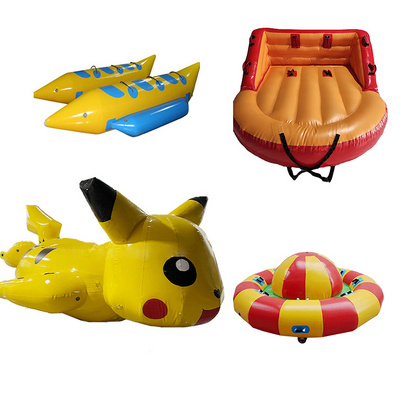 Inflatable Disco Boat Towable Sofa Flyfish Banana Towable Tube Flying Floating Banana Boat 4 6 Seaters Double Tube On Water