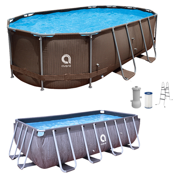 High Quality Fast Shipping Wholesale China Large Rectangular Frame Above Ground Family Use Swimming Pool