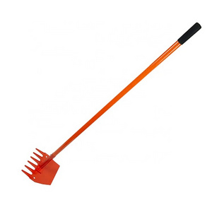 Orange Fire Rake With 1500mm Long Handle Hoe And Rake Combination Tool Ash Fire Fighting Tool