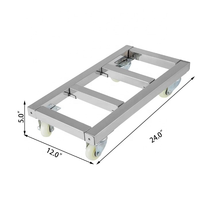 1600LB Capacity Heavy Duty Movers With 4 Swivel Wheels Stainless Steel Furniture Moving Dolly