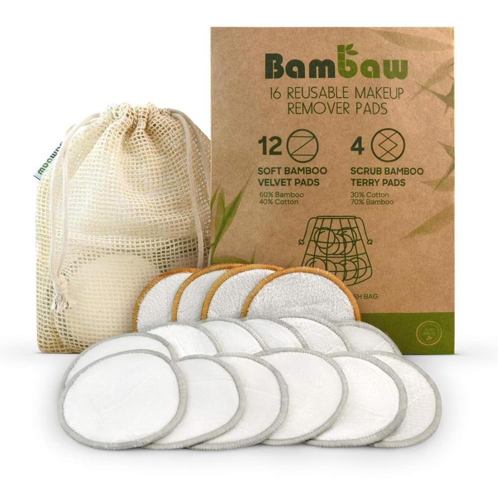 Bamboo Cotton Makeup Remover Pads Washable Facial Cleansing Cloths for Eye Makeup Remove Face Wipe