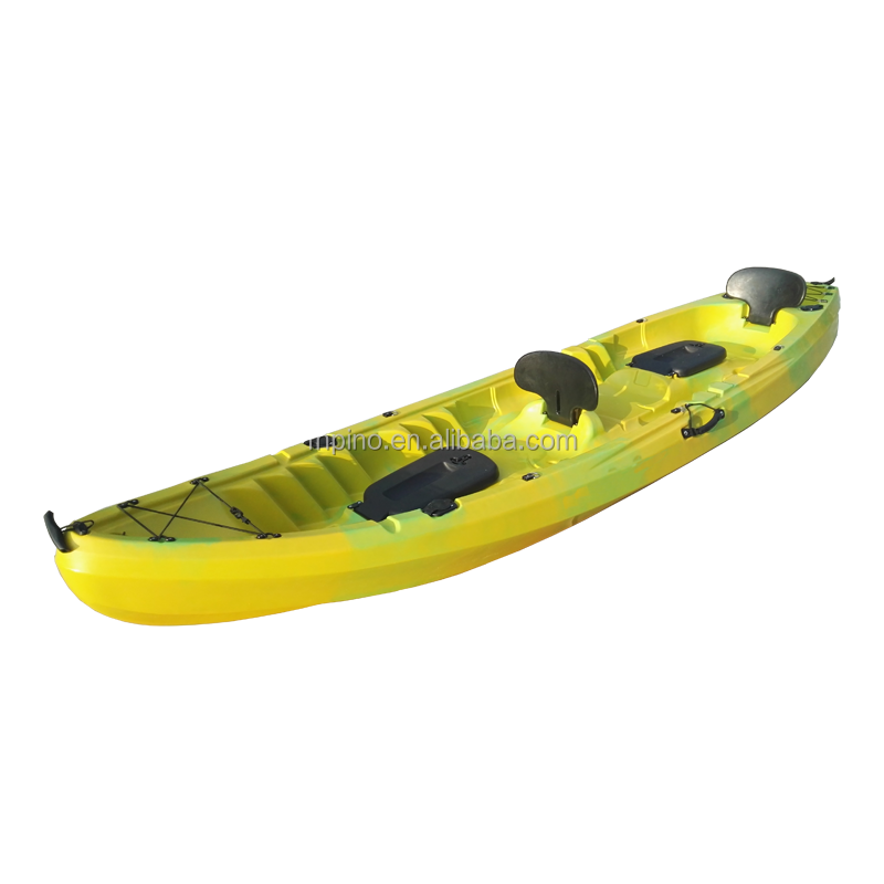 Wholesale cheap plastic tandem fishing kayak family double sit on top kayak best price with whole set kayak accessories