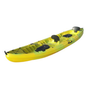 Wholesale cheap plastic tandem fishing kayak family double sit on top kayak best price with whole set kayak accessories