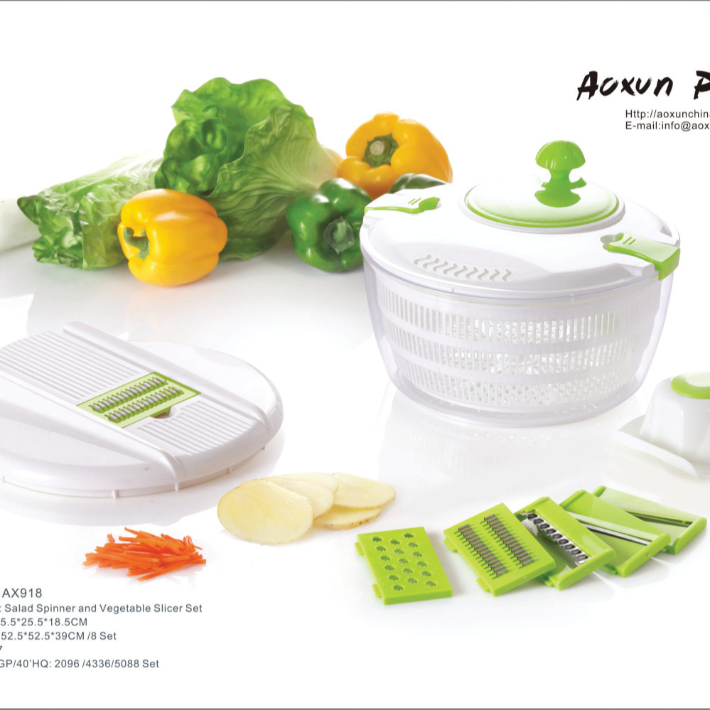 Kitchen Newest Salad Maker Machine Salad Spinner and Slicer Set Manual Food Chopper