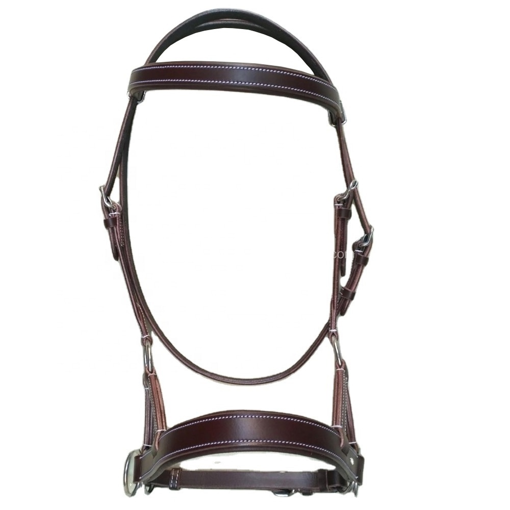 Bittless Leather Horse Bridle - Padded Side pull horse Bridle