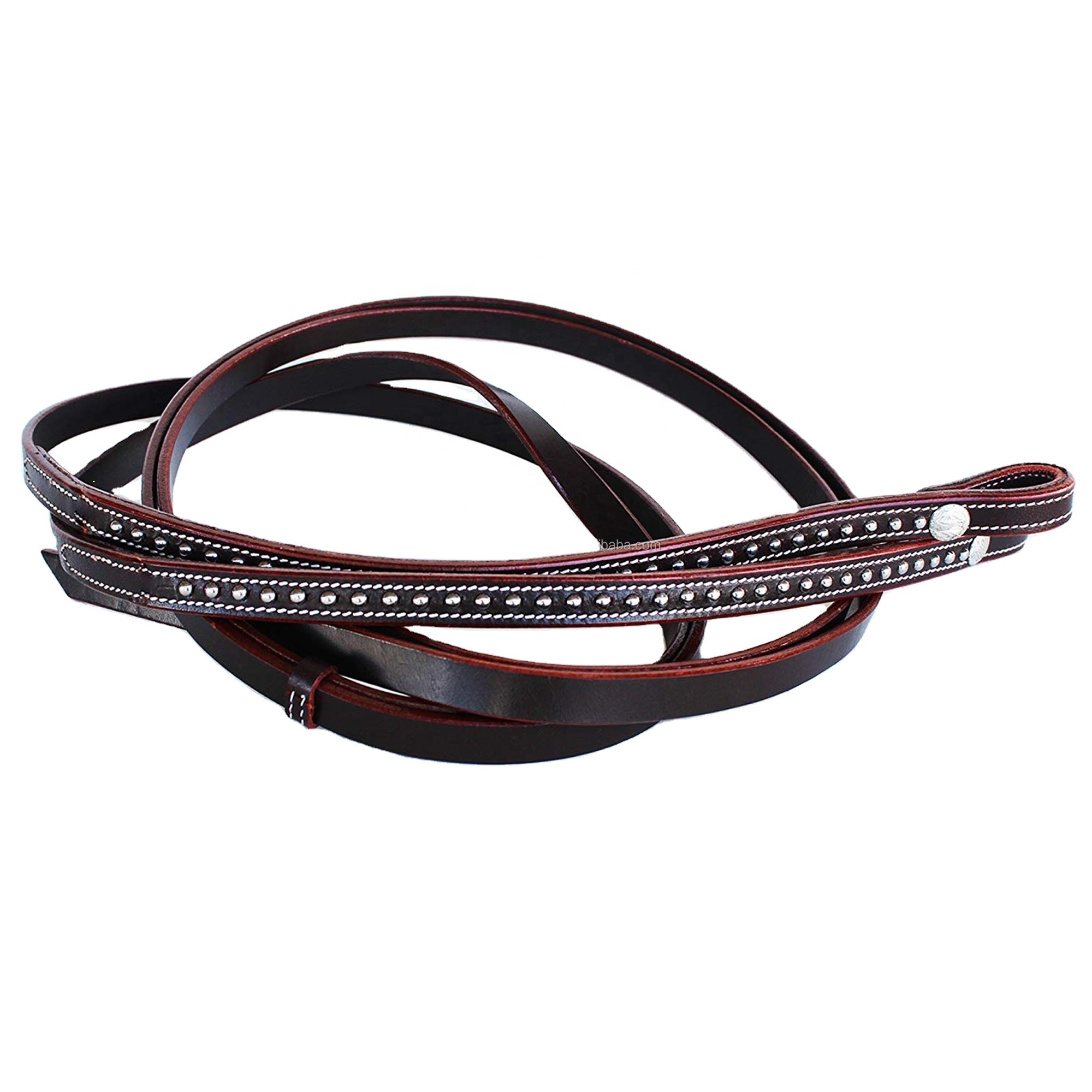 Best Quality - Western American Oily Cow Harness Leather Bitless Sidepull Leather Horse Bridle with Reins