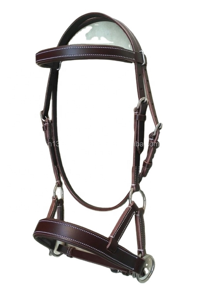 Bittless Leather Horse Bridle - Padded Side pull horse Bridle