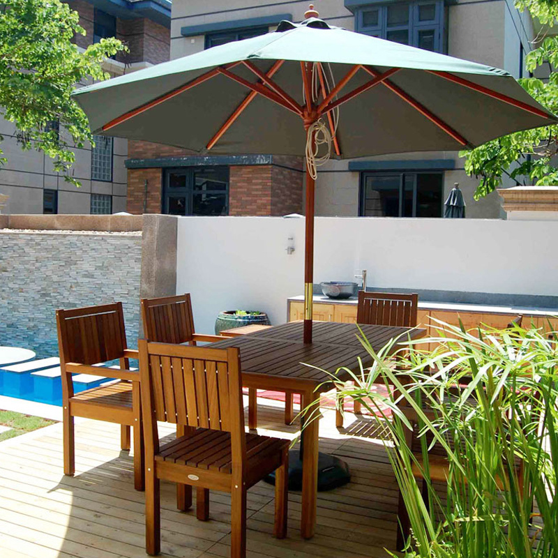 Outdoor furniture parasol factory Solid wood custom patio market umbrellas Large parasol