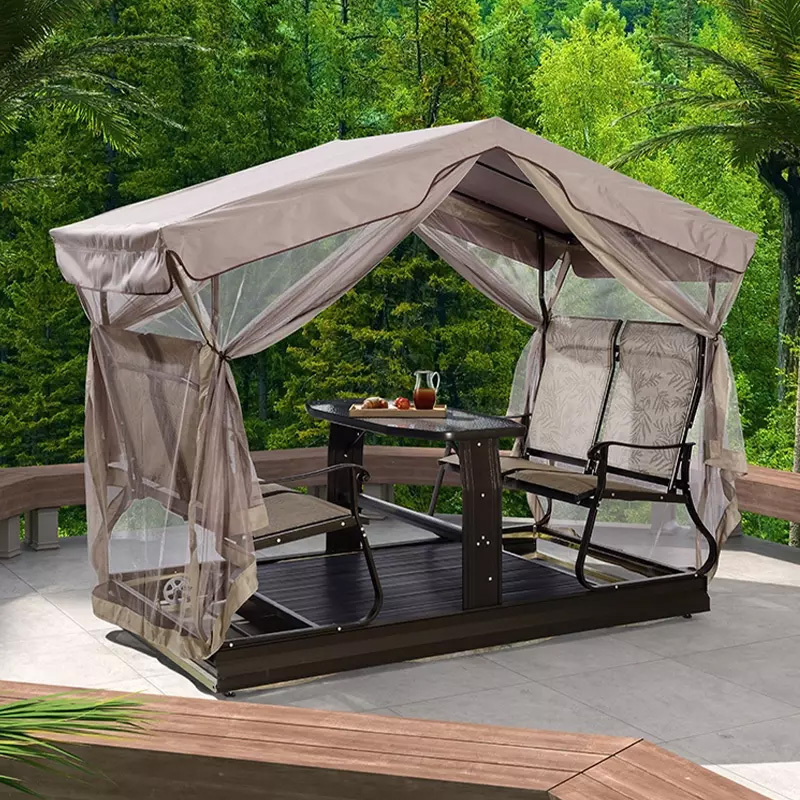 New Park courtyard Tesla rocking chair metal dynamic Canopy Hanging patio bed swings