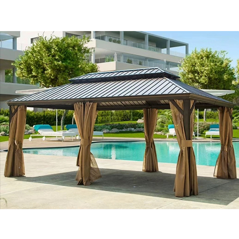 Garden Tea House  sunshade customizable 3.65*6m gazebos outdoor aluminum luxury pavilion