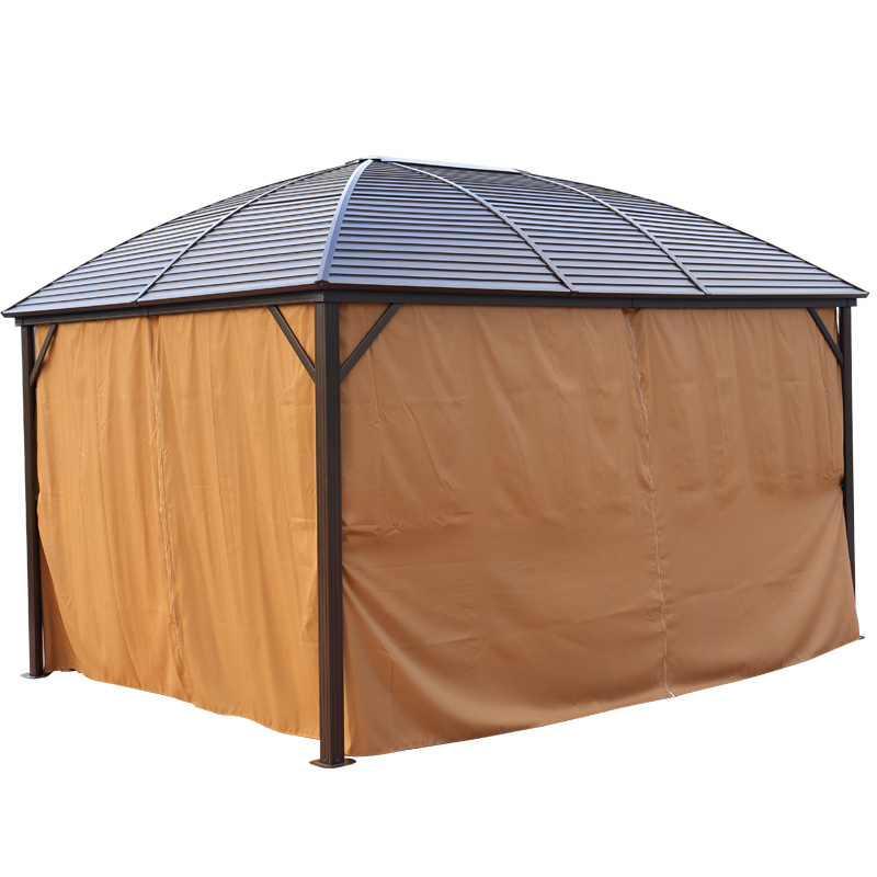 Aluminum Curved Metal Roof Hardtop Gazebo Iron Roof Gazebo Solid Roof outdoor Galvanized Luxury Garden Gazebo