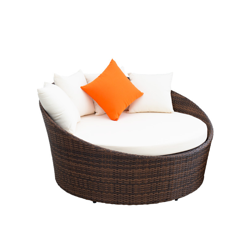 China factory cheap Waterproof patio furniture With cushion Round rattan Garden Sofas