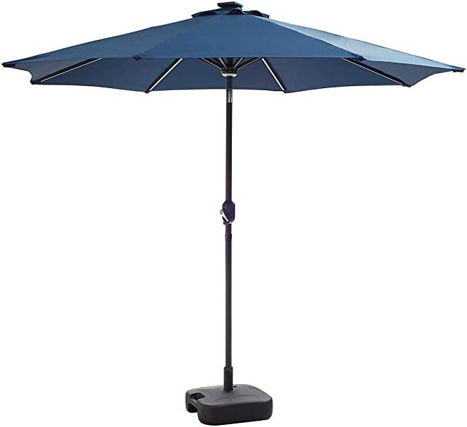 Outdoor Furniture Parasol Unique solar LED light bar Patio Umbrella for Garden Aluminium Pole Pool Umbrella