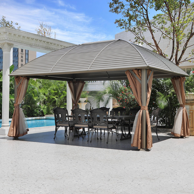 NEW dome custom high quality bbq grill outdoor garden patio aluminium frame wrought iron gazebo