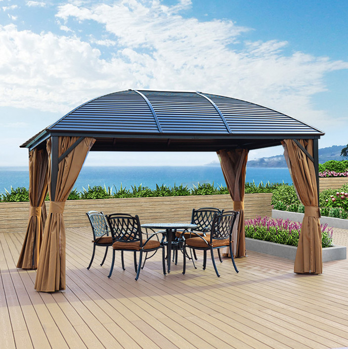 NEW dome custom high quality bbq grill outdoor garden patio aluminium frame wrought iron gazebo