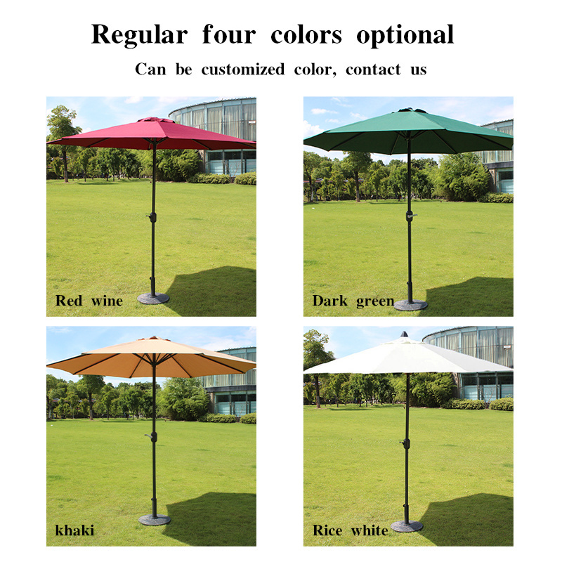 Customized Patio outdoor center pole umbrellas aluminum parasols with base