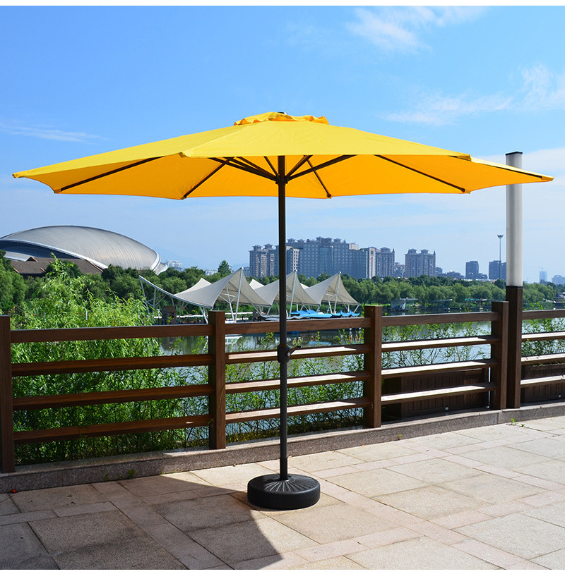 Customized Patio outdoor center pole umbrellas aluminum parasols with base