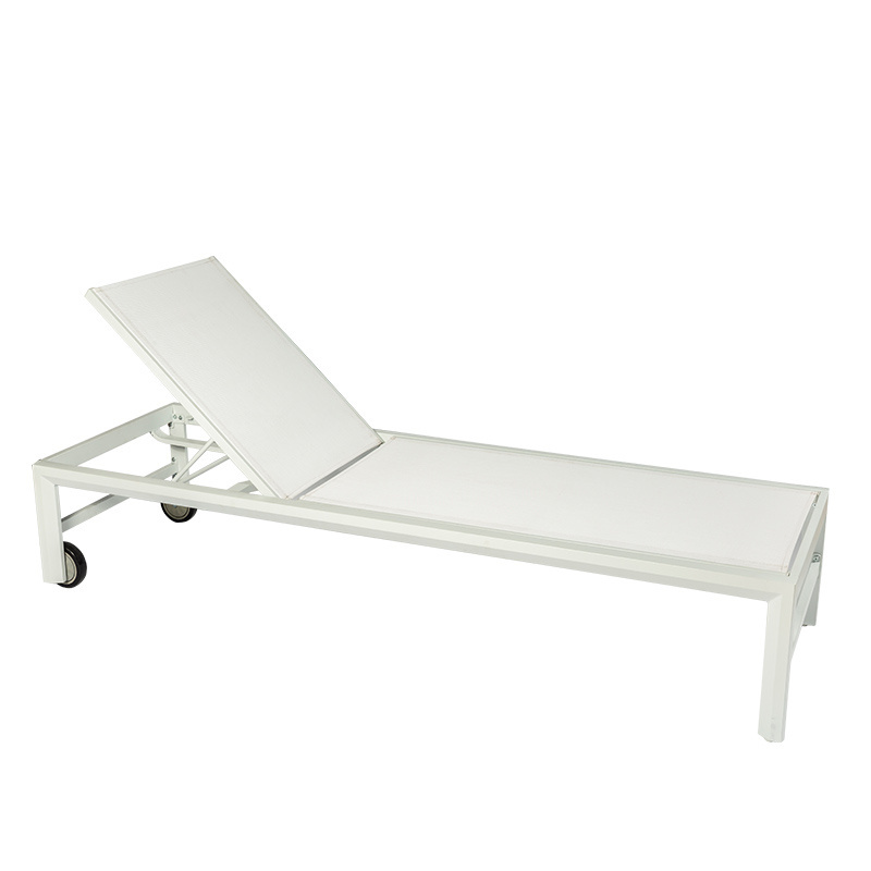 Outdoor Pool Chaise Lounge Beach Sun Lounger With Wheels