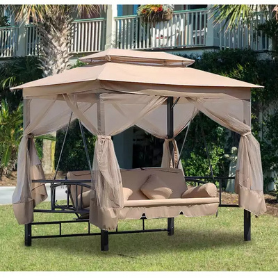 Leisure Outdoor Canopy Hanging Swing Bed Garden Patio Swing Chair With Mosquito Net