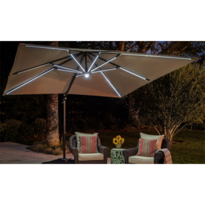 Outdoor Patio Umbrella Offset Big Square Cantilever Umbrella 3m With LED Light For Garden Beach Umbrella Yard Parasol