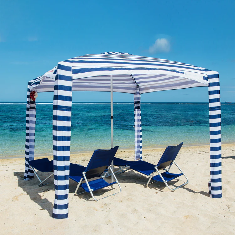 50+ UV Protection Beach Shade Canopy Sun Shelter Portable Aluminum Outdoor Beach Umbrella Cabana Tent