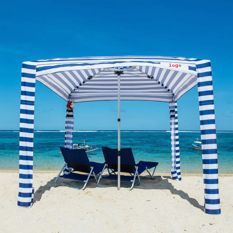 50+ UV Protection Beach Shade Canopy Sun Shelter Portable Aluminum Outdoor Beach Umbrella Cabana Tent