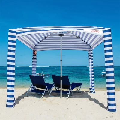 50+ UV Protection Beach Shade Canopy Sun Shelter Portable Aluminum Outdoor Beach Umbrella Cabana Tent