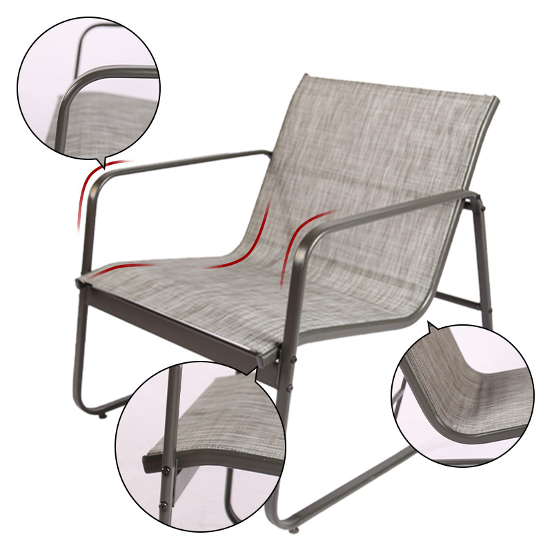 Venta caliente de fabrica patio sofa set Conjunto de jardin Tubo de hierro gris  redondo plano de 4 plazas garden sets