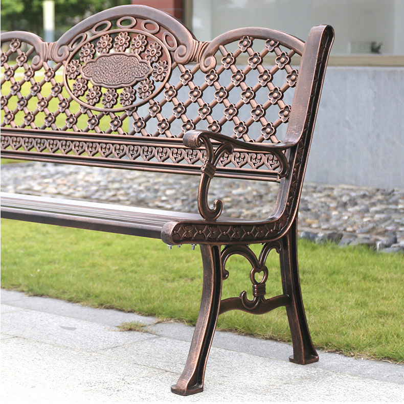 High Quality  3 seaters  Outdoor Street Long Bench  in Shopping Mall Street  Cast Aluminum  Chair For Park, Hotel