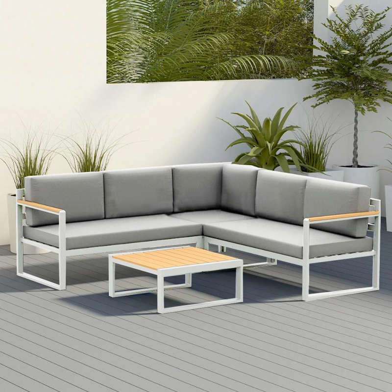 Nordic Leisure Chair Aluminum Alloy Combination Villa Garden Sofa Terrace Waterproof Outdoor sofa Corner Furniture