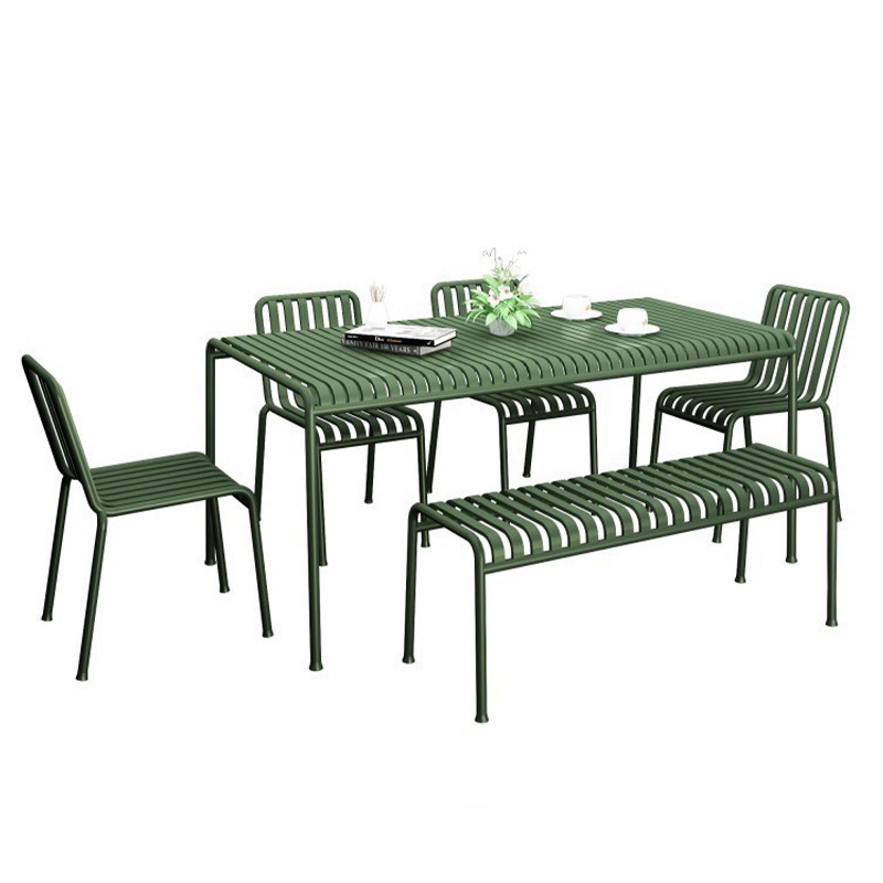 Hotel Garden Chairs Die Cast Aluminium Table Dinning Cafe Outdoor Pastoral Style Furniture Wrought Iron Sets