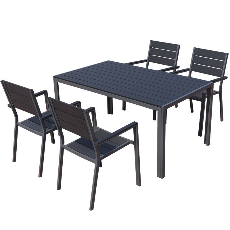 Cheap Outdoor Garden Furniture Sets Plastic 4Seater 6 Seats wood square chairs and tables set