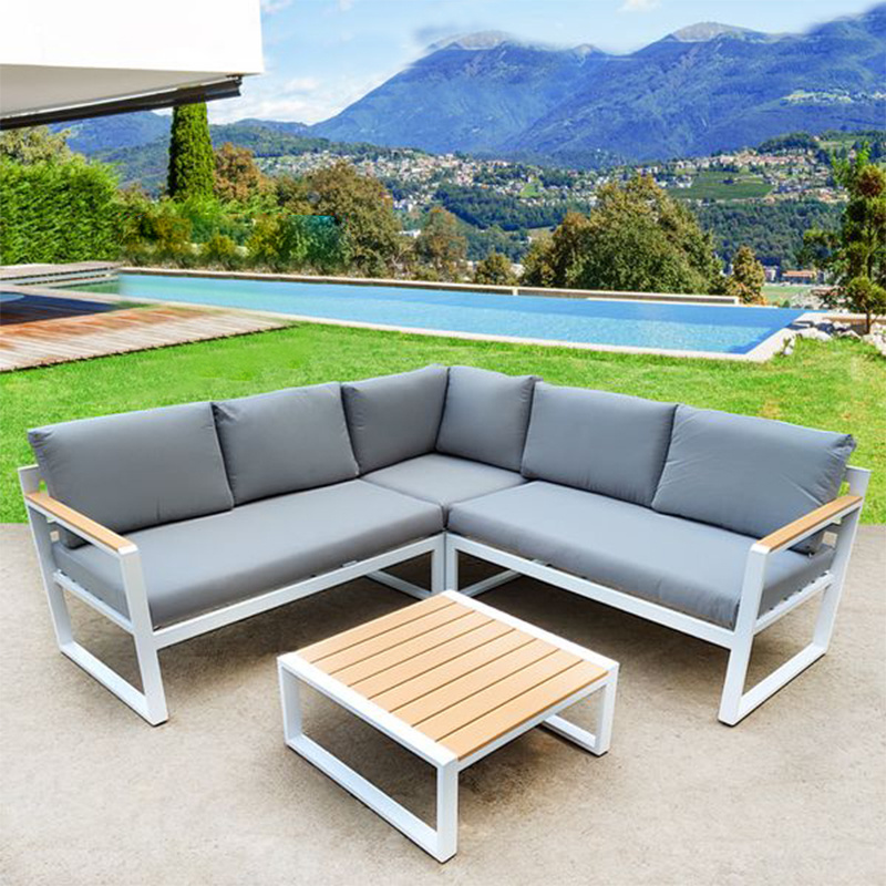 Nordic Leisure Chair Aluminum Alloy Combination Villa Garden Sofa Terrace Waterproof Outdoor sofa Corner Furniture