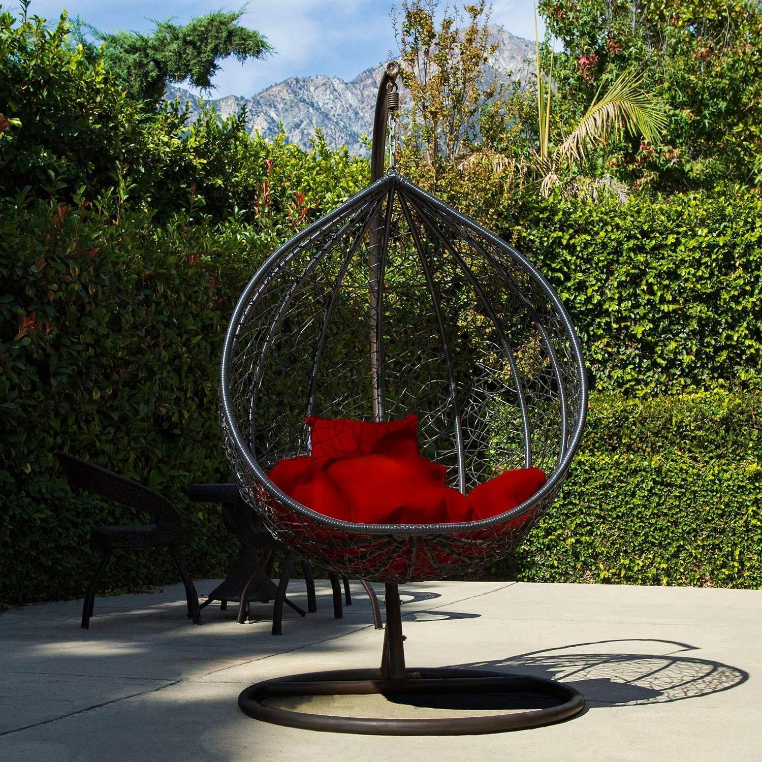 Hot Sell Outdoor Hanging Rattan Egg Chair Garden Swings Hanging Chair Leisure  Weave Patio Swing Chair