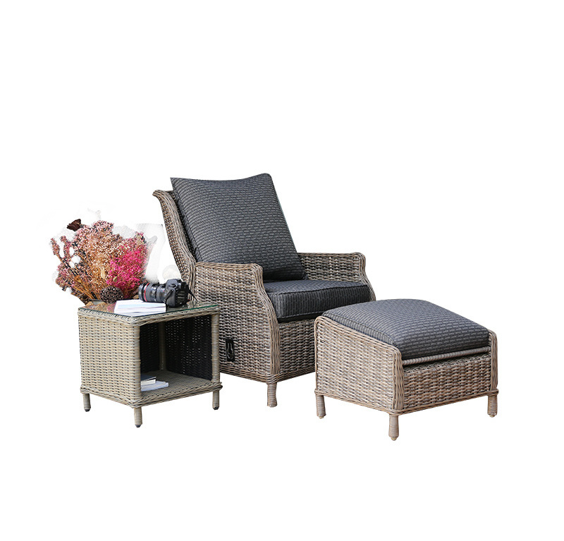 2023 Footstool Garden Outdoor Cover Modern Luxury Chaise Rattan Gary Sofa Set Furniture With Coffee Table