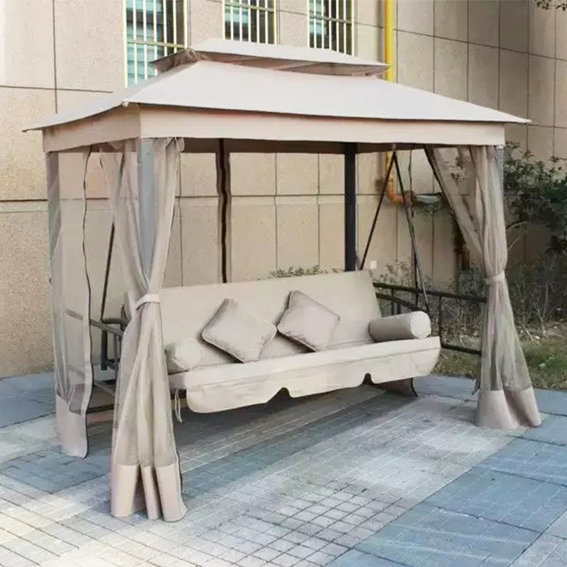 Outdoor garden Backyard shading cheap swing chair wrought iron swing canopy swing