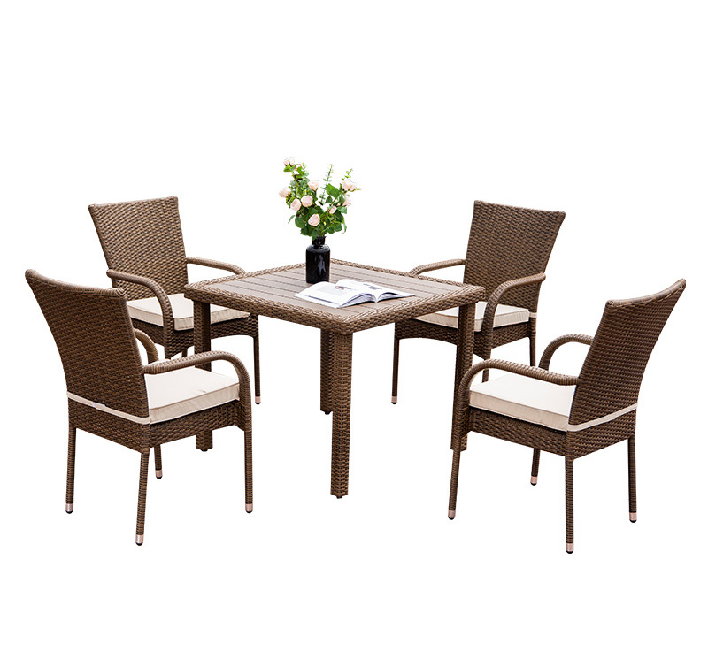 Outdoor Rattan Furniture Set Dining Room Table 5-pieces 7-pieces Table And Chair Set Garden Set