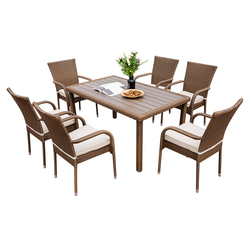 Outdoor Rattan Furniture Set Dining Room Table 5-pieces 7-pieces Table And Chair Set Garden Set