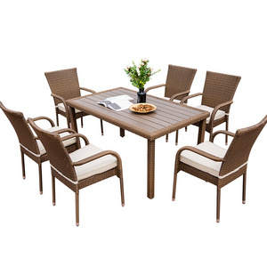 Outdoor Rattan Furniture Set Dining Room Table 5-pieces 7-pieces Table And Chair Set Garden Set