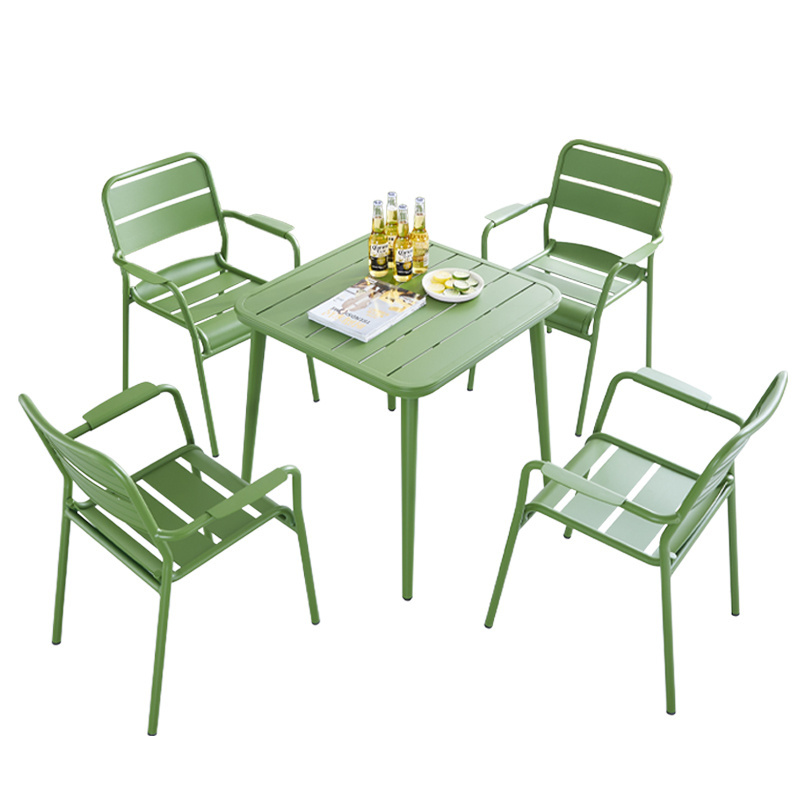 Aluminum Metal Outdoor Patio Garden Furniture Set Table and Chair Dining Bistro Set