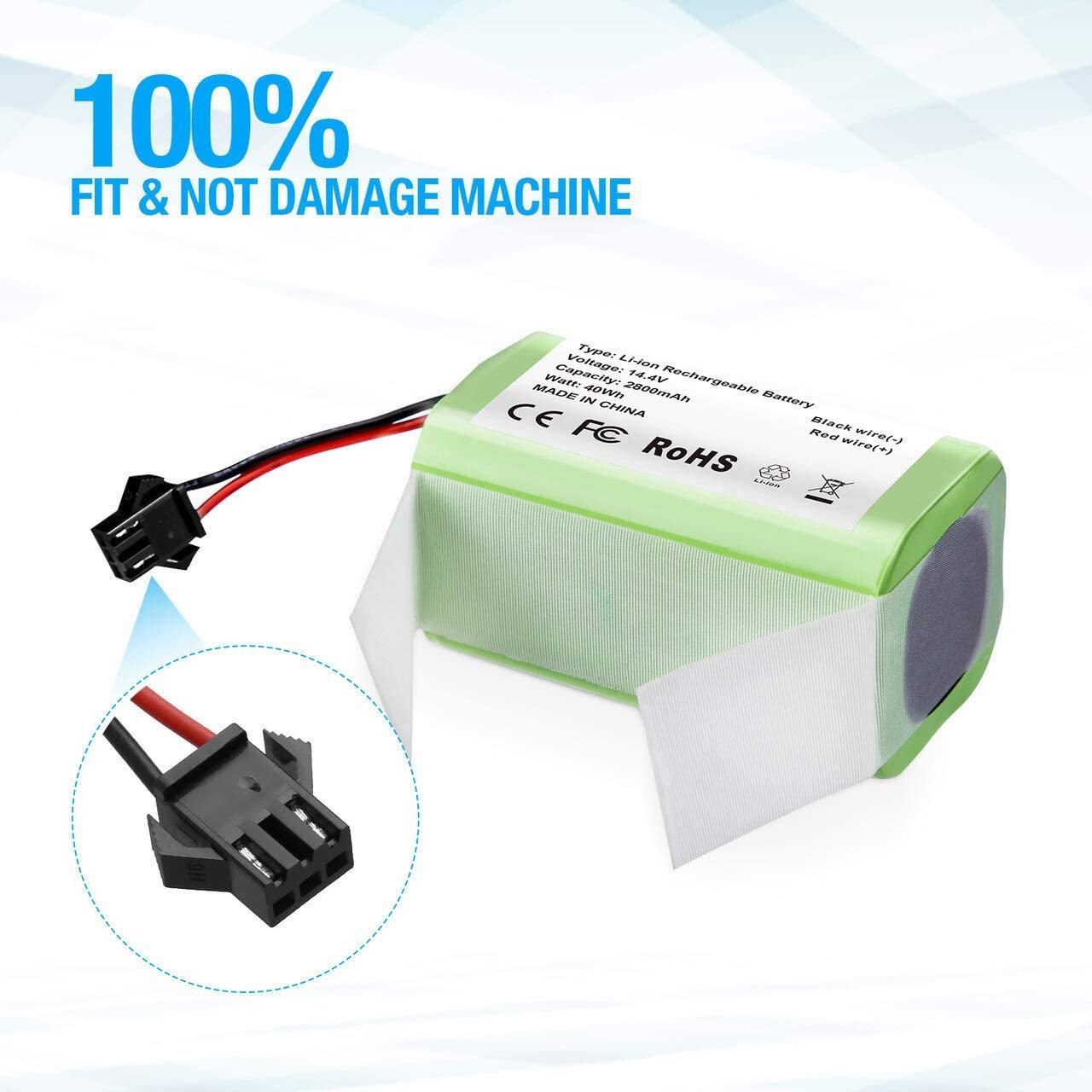 14.4v 2800mAh Replacement Battery Compatible with Eufy RoboVac 11 11S 11S MAX 30 15C 15T 12 35C Ecovacs Deebot N79S DN622