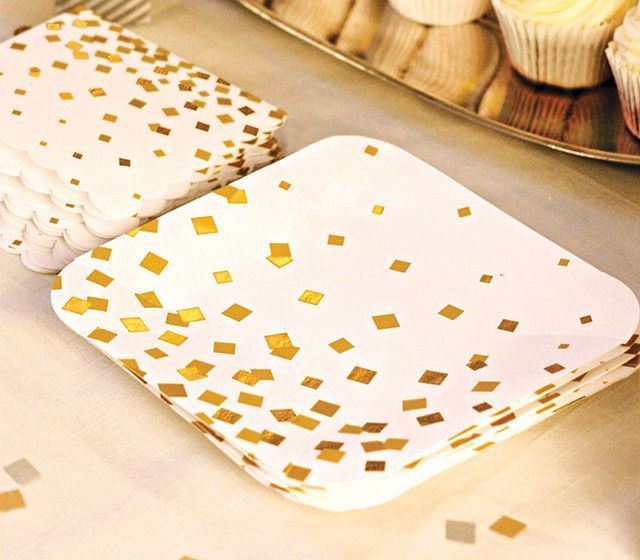 Eco friendly paper Dishes Round Rectangle Paper Plate Party Cup Plate Napkin Printed Disposable Food Paper Plate