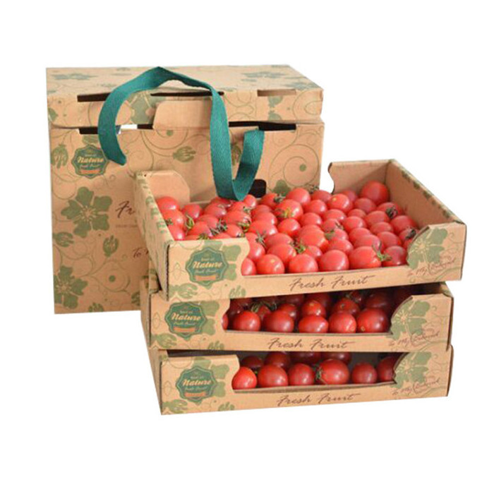 Custom Printing Fruit Vegetable Corrugated Packaging Box Heavy Duty Paper Cardboard Carton Tomato Corrugate Box