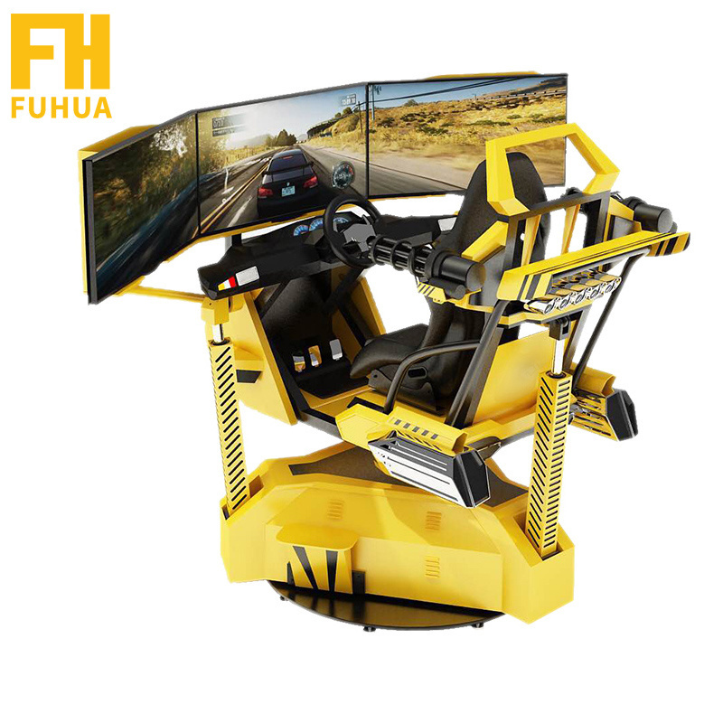 Funfair Rides 4D Cinema Car Driving Simulator Arcade Car Simulator Game Machine Motion 3 Screen Racing Car Simulator