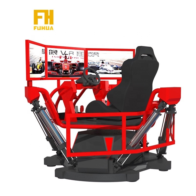 New Virtual Entertainment 3 Screen Racing Car Simulator Easy Operator 6-dof Dynamic Platform Driving Simulator