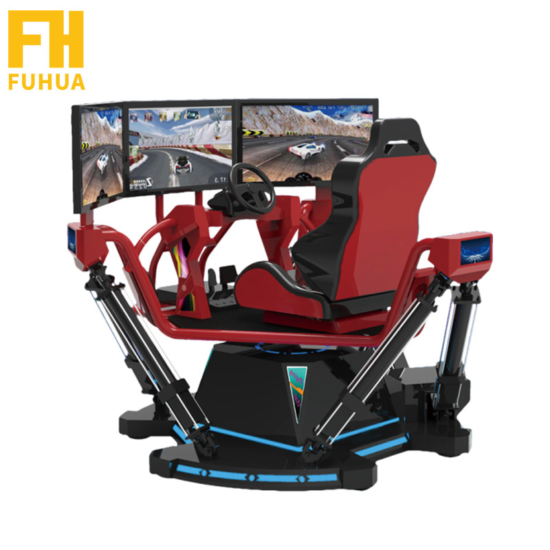 Arcade  Car Game Simulator  3 Screen Racing Car Simulator 6Dof Electric  Dynamic System  Car Driving Simulator